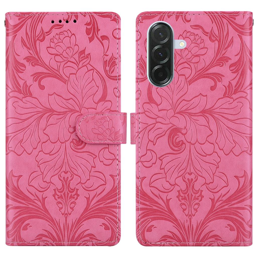 For Samsung Galaxy A26 5G Leather Case Imprinted Floral Pattern Wallet Stand Flip Phone Cover