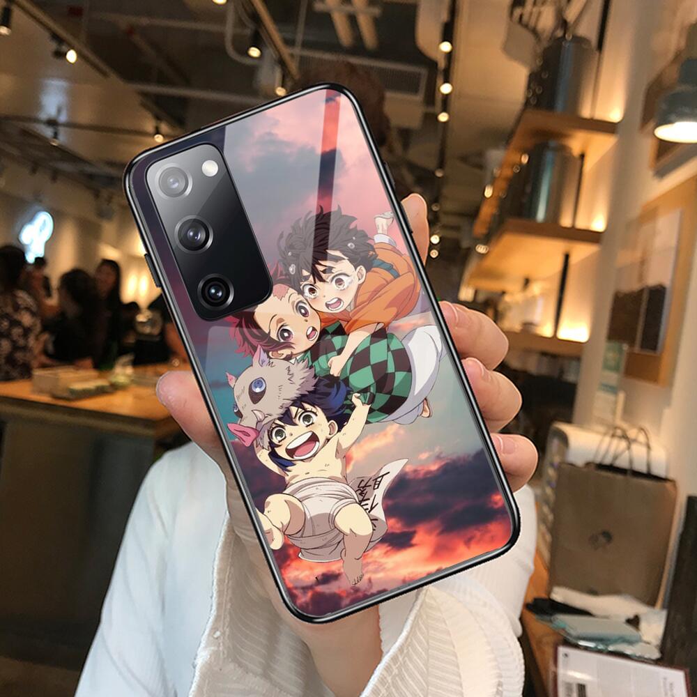 Kamado Nezuko Kimetsu No Yaiba Demon Slayer TPU Soft Tempered Glass shell Phone case For SamSung Galaxy S8 S9 S10E S20 S21 S5 S3