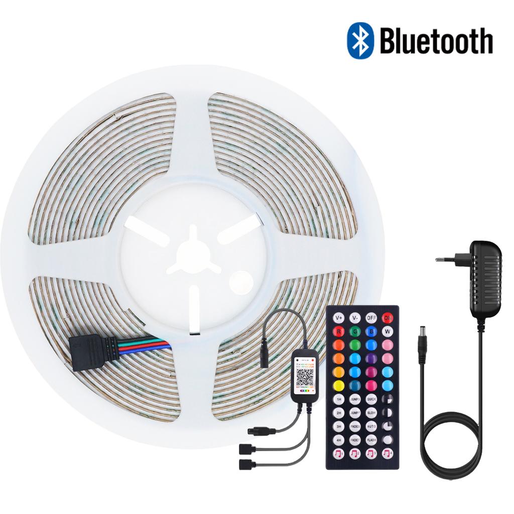 12V Bluetooth RGB LED Strip Light Tuya WIFI Dimmable Remote Control 576Leds/m Flexible Tape EU US UK AU Plug Home Decor 0.5m 5m