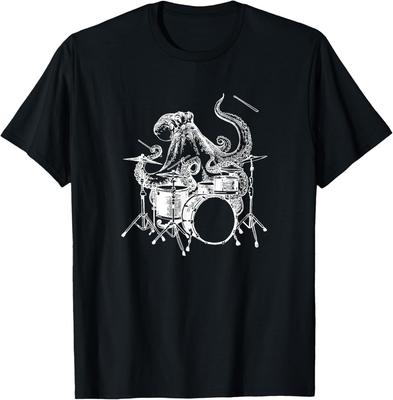 SEEMBO Poulpe Jouant de la Batterie Batteur Batteur Musicien Groupe T-shirt T-shirt Unisexe