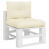 2 Piece Pallet Cushions Cream Fabric