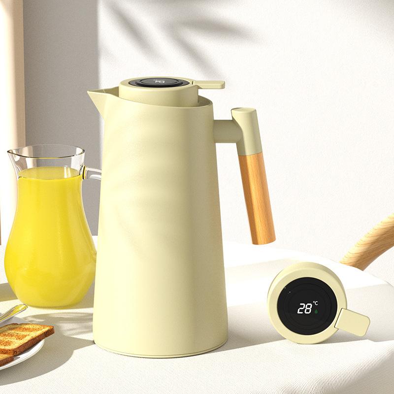 Nordisk Isolerad Vattenkokare Hushållsisolerad Vattenkokare Glas Innerfoder Varmvattenflaska Kokande Vatten Isolerad Flaska Stor Kapacitet Kaffekanna 1L