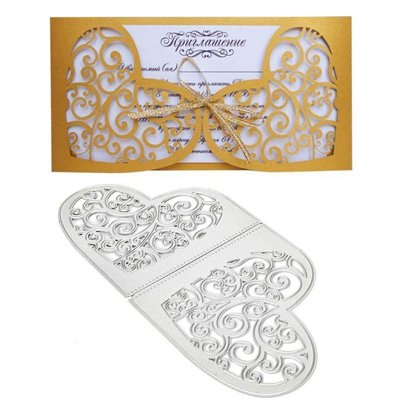 Hochzeit Herz Metall-Stanzformen Schablone DIY Scrapbooking Album Stempel Papierkarte Präge Basteln