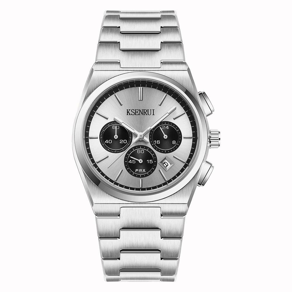 Klassische Chronographenuhr Herrenuhren 2025 Luxus Business Drei-Augen Multifunktions Quarz Armbanduhr Herrenuhr Wasserdicht Leuchtend Datum