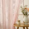 New French Style Round Mirror Floral Curtains Blackout Sheer Rod Lace Curtains Fabric No-Drill Finished Sheer Curtains