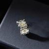 Exquisite Classic Series wire drawing craft Shiny Gardenia flower rings for women Copper plating Single Row crystal ring Zircon