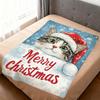 Merry Christmas kitten kawaoo funny cat soft warm plush blanket dormitory sofa living room pet hogar bedroom gift home Flannel