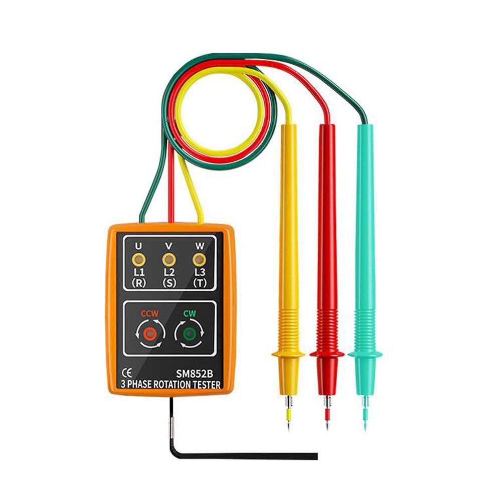 Sm852b 3 Phase Detector Sequence Rotation Measurement Meter Digital Display Accurate Tester Ac 60v-600v