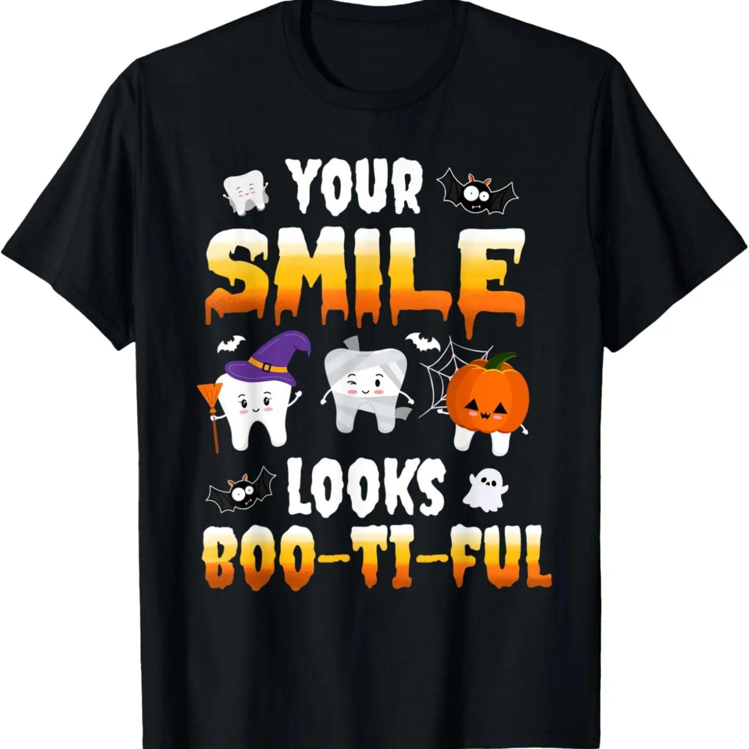 Ваша Улыбка Выглядит Красиво Забавные Зубы Стоматолог Хэллоуин Футболка S