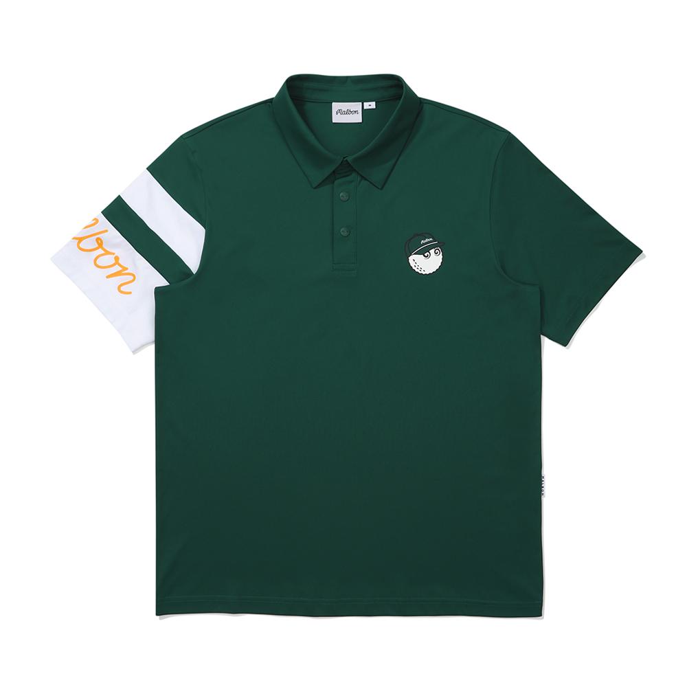 MALBON GOLF Basic Performance Collared T-Shirt Green (Man)