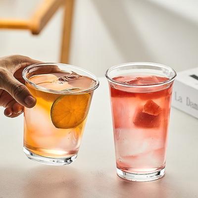 360ml/365ml Coffee Cup Transparent Flip Over Glass Cup Household High-end Cold Brew Mug Simple Bubble Water Mug Cocktail Glass