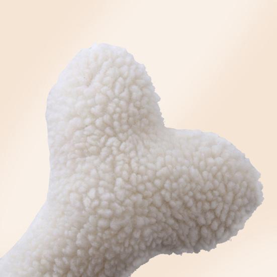 Plush Squeaky Bone Dog Toy Soft Lamb Wool Chewing Toy with Built-In Sound Washable