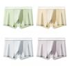 4pcs Men's Summer Ice Silk Underwear Teenagers' Square Shorts Students' Breathable Quick Drying Flat Shorts Boxer Brief