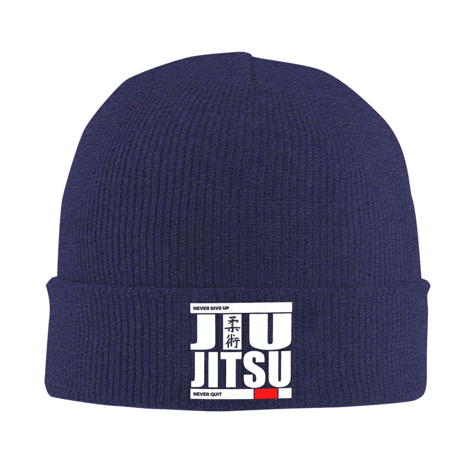 

Jiu Jitsu - Never Give Up Never Quit Winter Skullies Beanies Hat Warm Autumn Knitted Hats Bonnet Caps for Women Men One Size