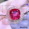Cao Shi Luxury Simulated Ruby Zircon Ring - European & American Anniversary Gemstone Accessory
