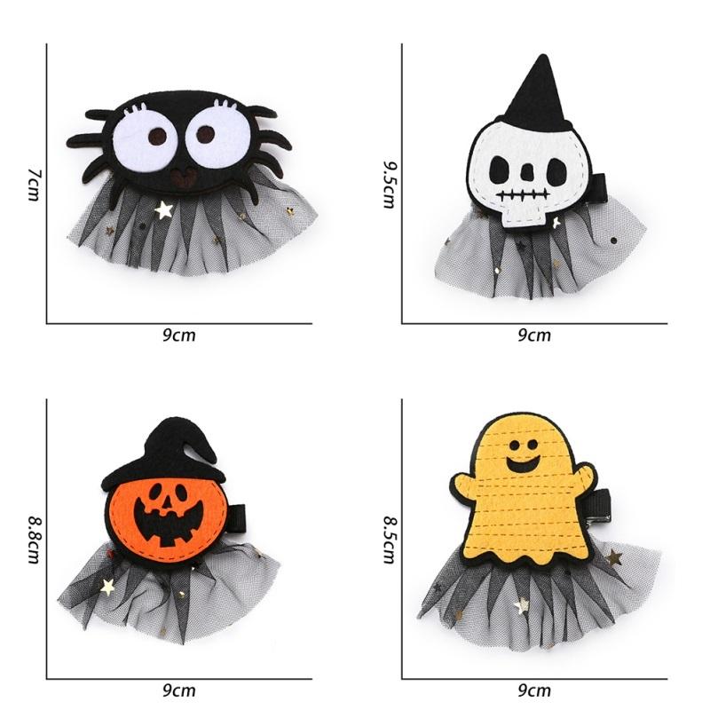 Halloweenské sponky do vlasů Dětská síťovaná sponka do vlasů Dýně Duch Pavouk Spona do vlasů Halloweenská Cosplay Dekorace Zábavné rekvizity