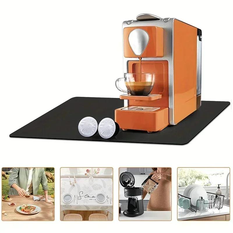 Marble Print Super Absorbent Kitchen Mat Drying Mat Quick Dry Drain Pad Tableware Mat Non-slip Dinnerware Coffee Placemat
