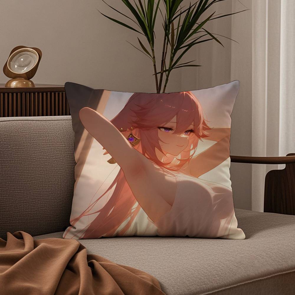 Genshin Impact kawayii Yae Miko Pillow Case good printing pillowcase living room sofa cushion cover bedroom room decor