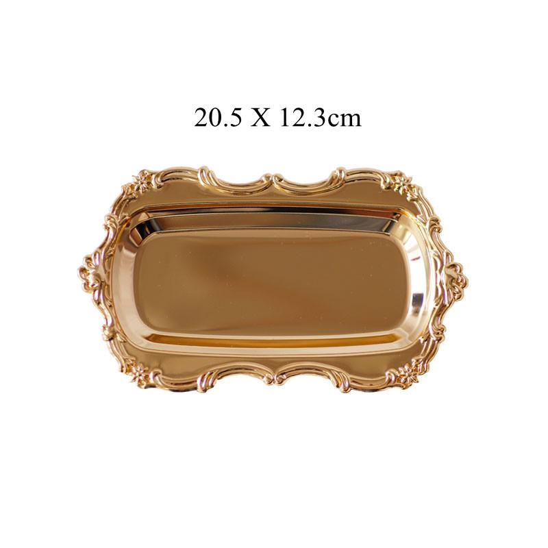 1pc Metal Fruits Snacks Appetizer Serving Tray Hotel Pastry Dessert Candy Plate Living Room Jewelry Ornaments Organizer