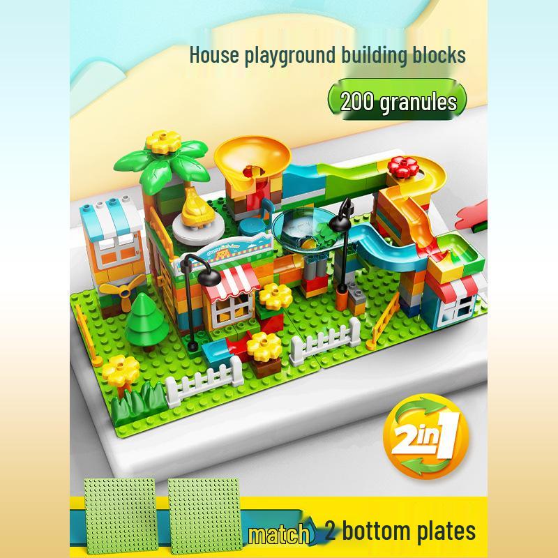 Feile House Slide Building Blocks for Kids 3+ - Hands-on Early Education Toy with Large Parts, Free Shipping
