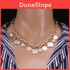 Geometric Gold Silver Alloy Multilayer Necklace For Women Spring 2021