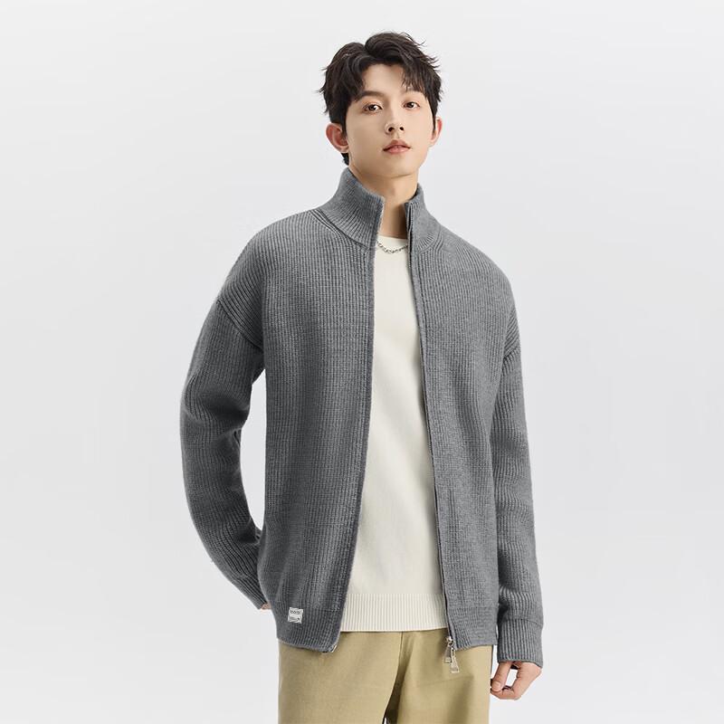 MARK FAIRWHALE Men's Vintage Heavyweight Thermal Full-Zip Knitted Cardigan