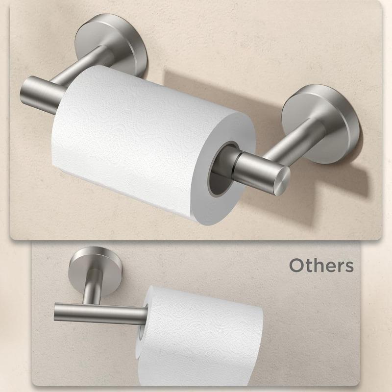 1PC Stainless Steel Rustproof Double Post Pivoting Tissue Roll Holder for Bathroom Toilet Paper Holder Wall Mount