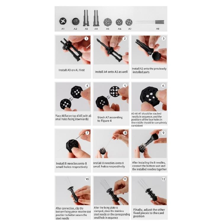 Espressokaffespadel Professionell Pulvernål Pulverfördelningsverktyg Kaffepulvernål ABS-struktur för kaffe