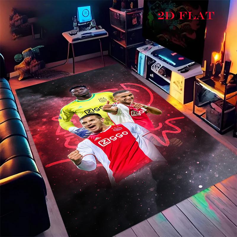 AFC Ajax logo Koberec pro obývací pokoj, ložnici, domácí dekoraci pohovky, protiskluzová podložka na hraní pro děti