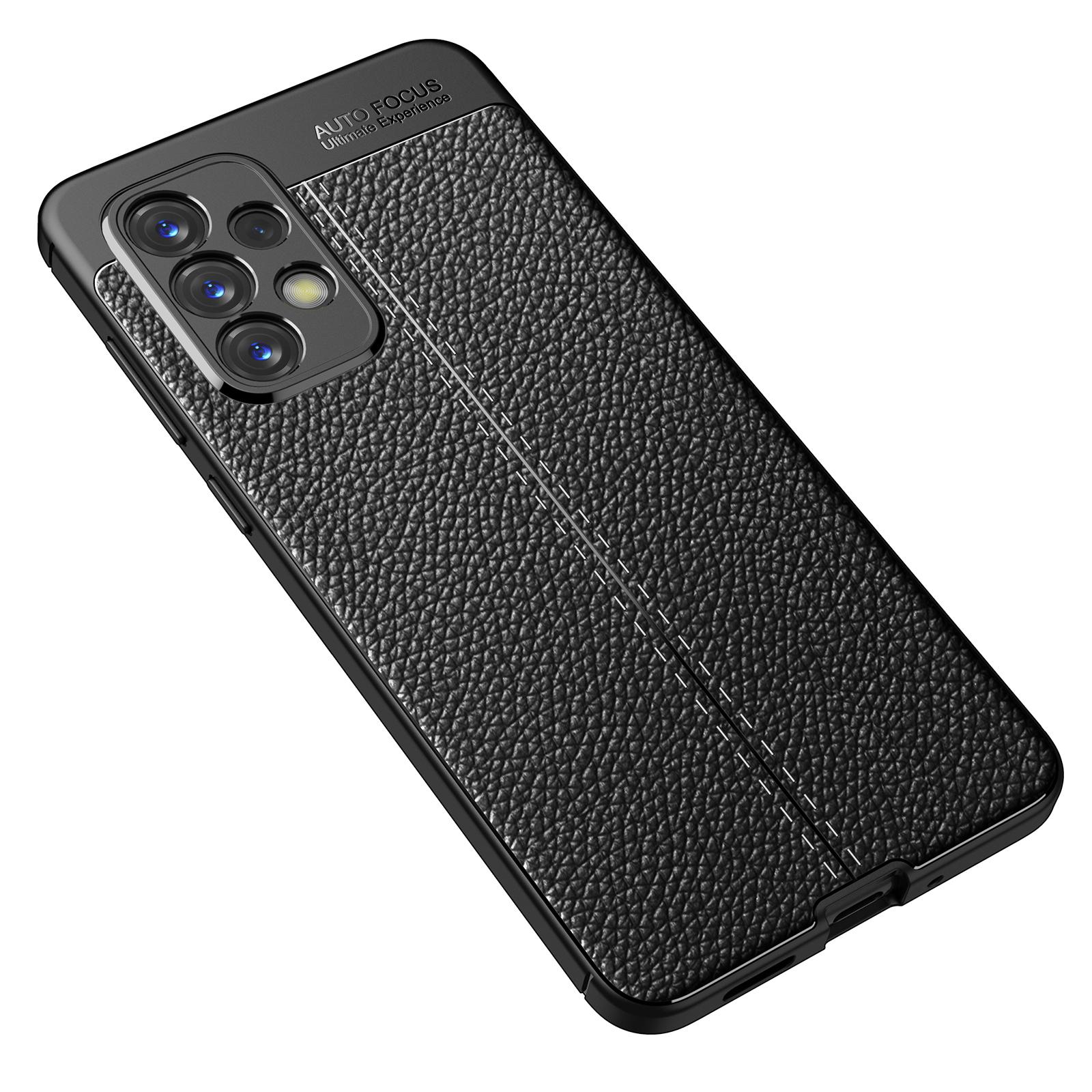 

Smooth Litchi Texture Design Slim Fit Soft TPU Shockproof Protection Cover for Samsung Galaxy A73 5G Black