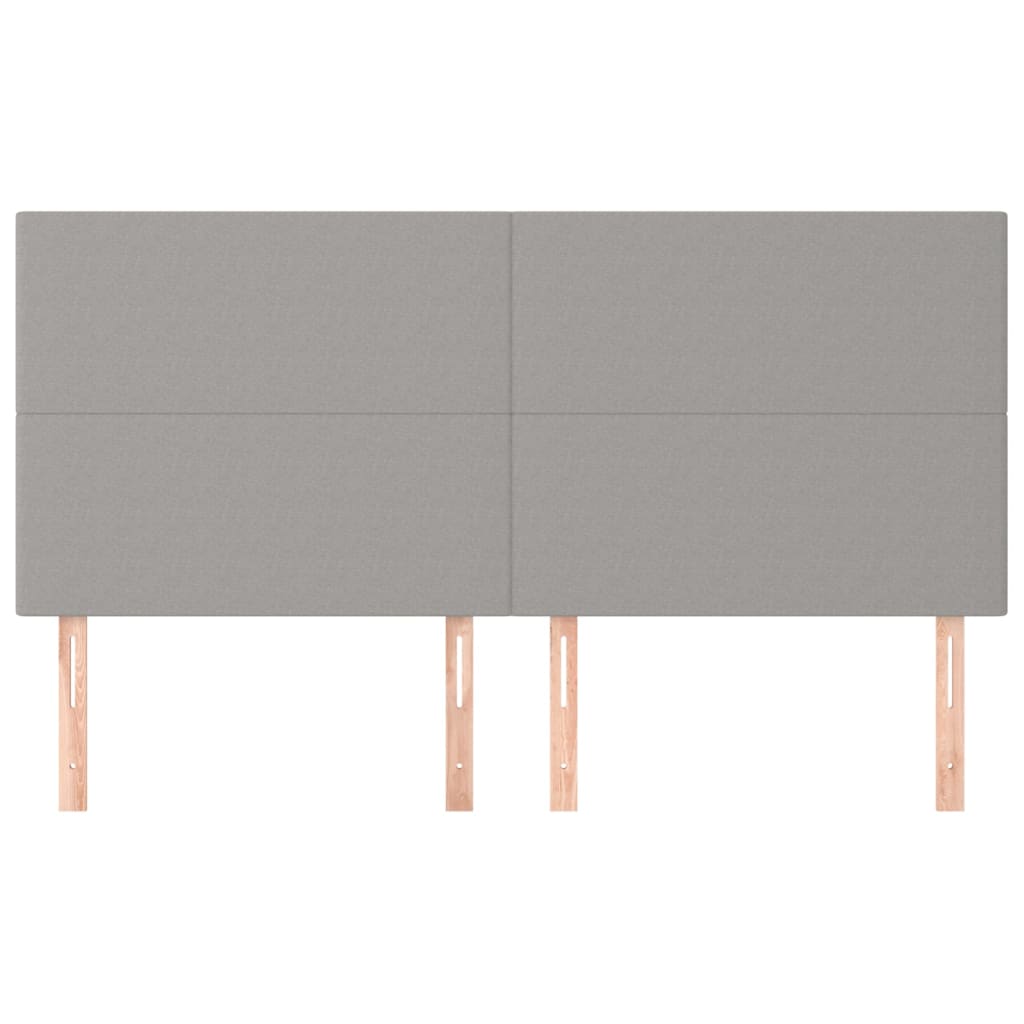 Vidaxl Bed Headboards, 4 Pcs, Light Gray, 90X5X78/88 Cm, Fabric