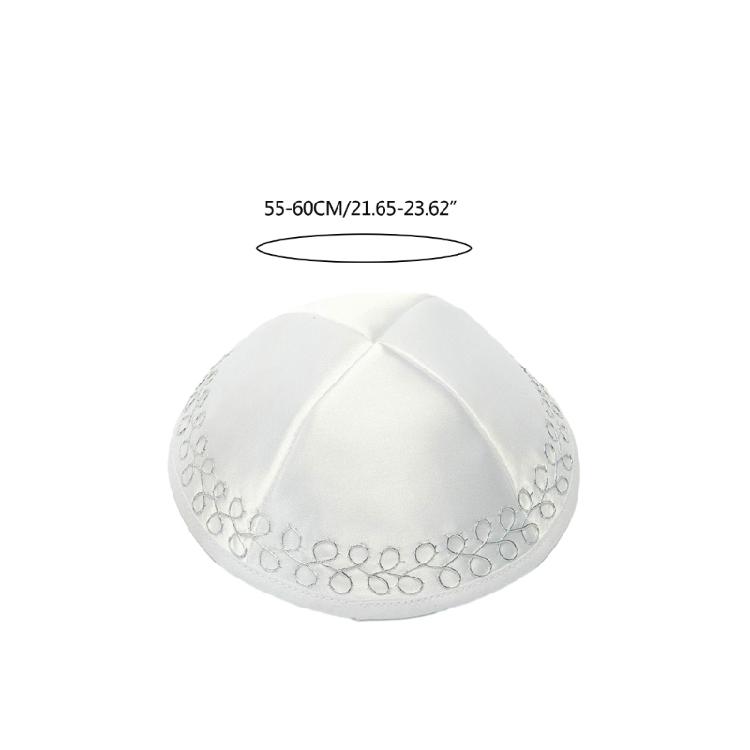 Israel Kippah Hat for Men Women Embroidery Satins Kippah Hat Judaism Headdress