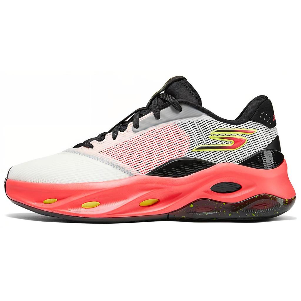 Skechers Sx Float Casual Comode Assorbimento degli Urti Scarpe da Pallacanestro Basse Sneakers da Uomo Bianco Rosso Nero 253001-WBO