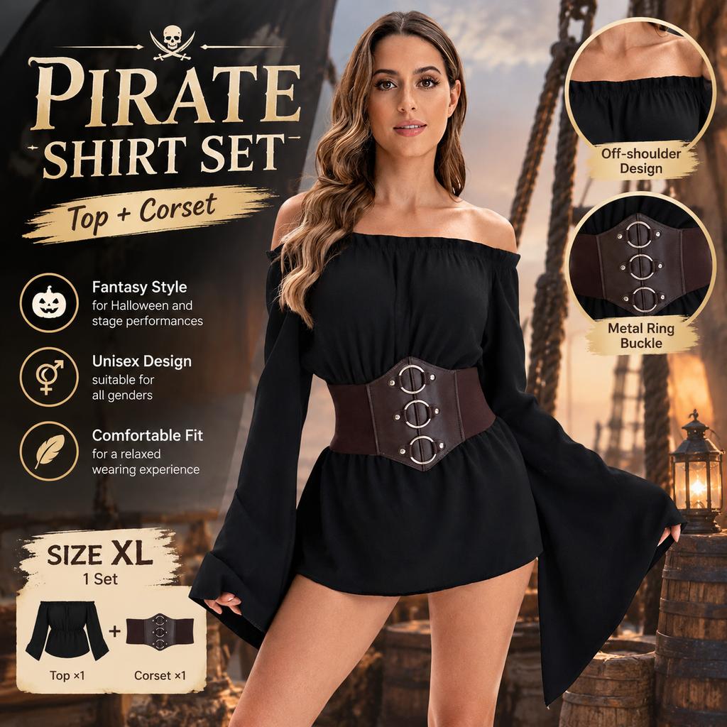 Adult Medieval Pirate Cosplay Costume