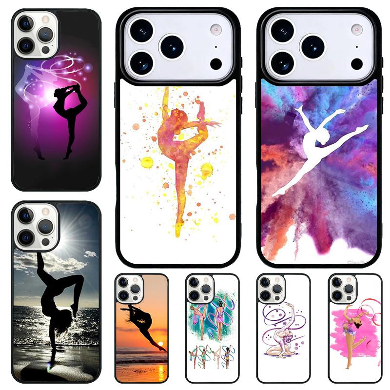 Gymnastics Oil Painting Soft Phone Case for iPhone 17 Air 16 15 11 12 14 13 Pro Max Shockproof Cover