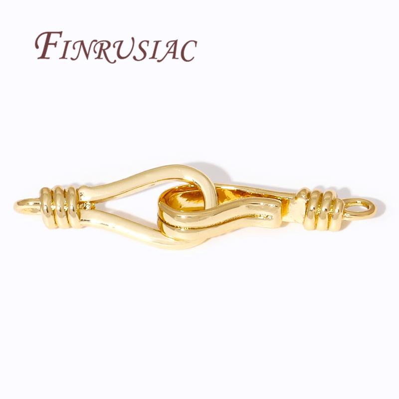 18K Gold Plated Clasps For Jewelry,Brass End Clasp Connectors For Bracelets Making DIY Accessories,Necklace Hook Clasps Finding
