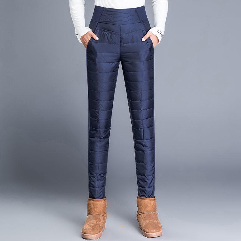Pantalon d'hiver chaud pour femmes à taille haute et épaissi - Coupe amincissante, Grande taille, Doublé polaire, Vêtement chaud pour l'hiver pour femmes d'âge moyen et âgées
