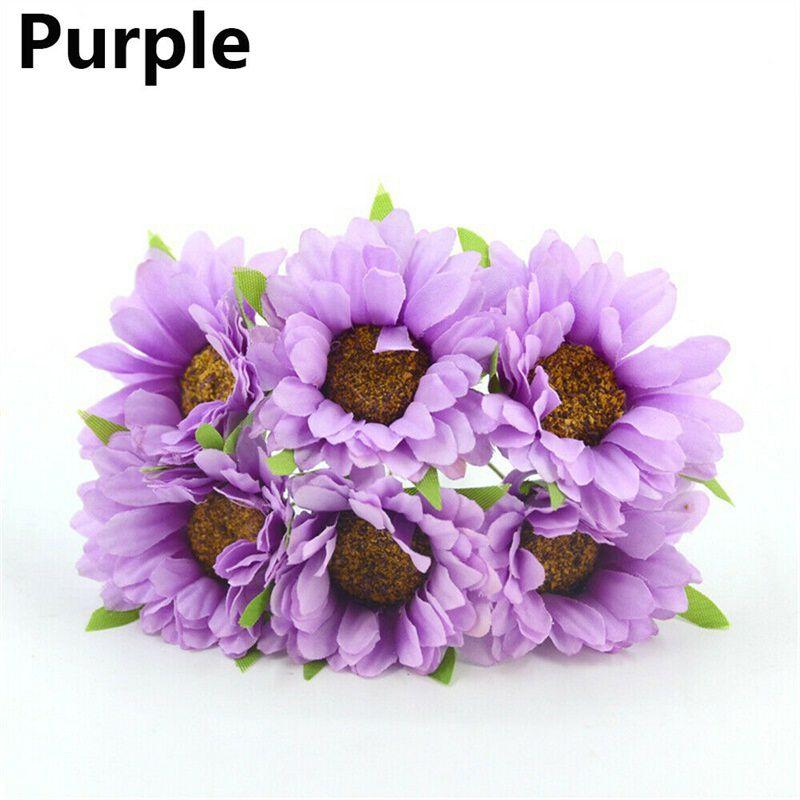 Lifelike 6pcs Artificial Gerbera Daisy Fake Silk Flower For Elegant Wedding Decor