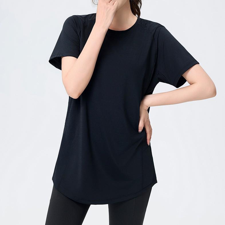 Sommer Fitness Top in Übergröße für Damen – Bauchbedeckendes Kurzarm Yoga & Lauf T-Shirt