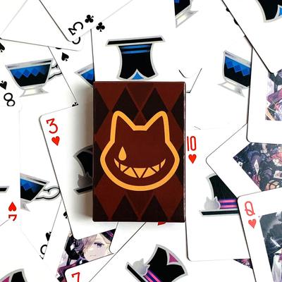 CARDS Game 55Pcs Cards Genshin Impact Lyney Hero Cosplay Poker Magic Playing Cards Halloween Christmas Party Game