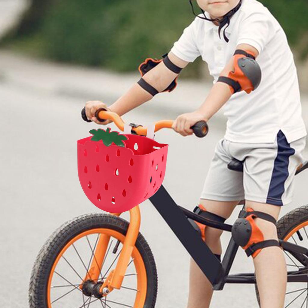 Front Handlebar Basket Waterproof Childrens Bicycles Basket Plastic Tricycle Basket for School Outdoor Cycling