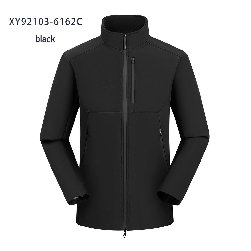 Unisex Windproof & Waterproof Softshell Jacket with Stand-up Collar - Custom Logo Embroidery Available