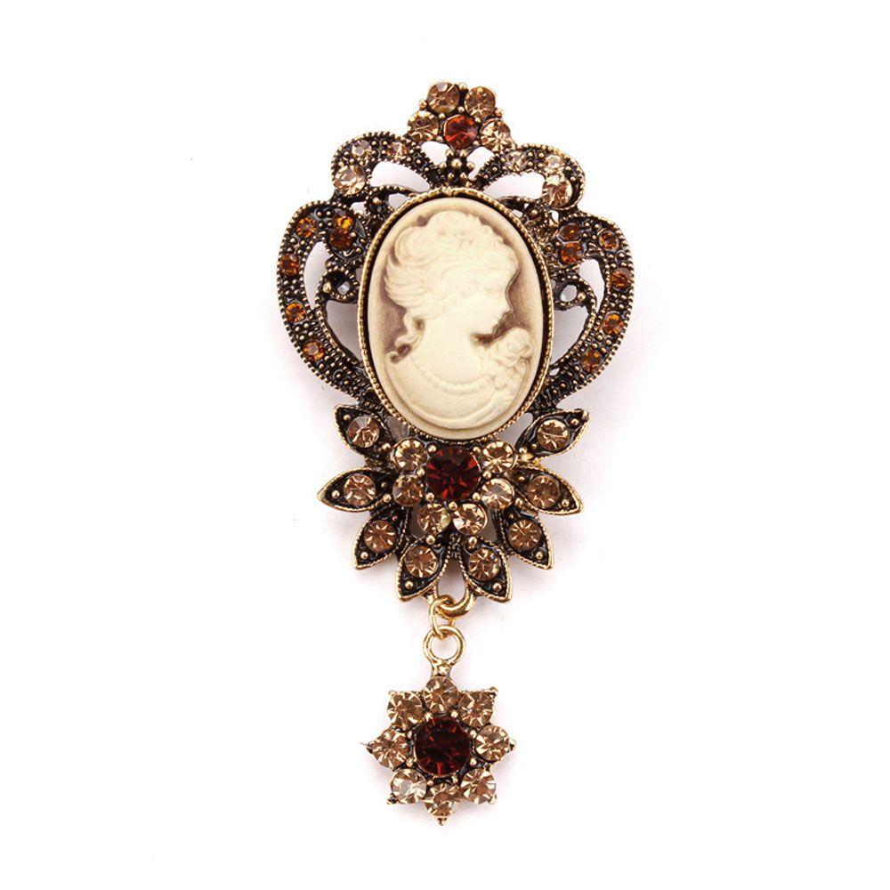 1PC Queen Rhinestone Boutonniere Vintage Fashion Accessories Brooch Pin Christmas Gift Jewelry