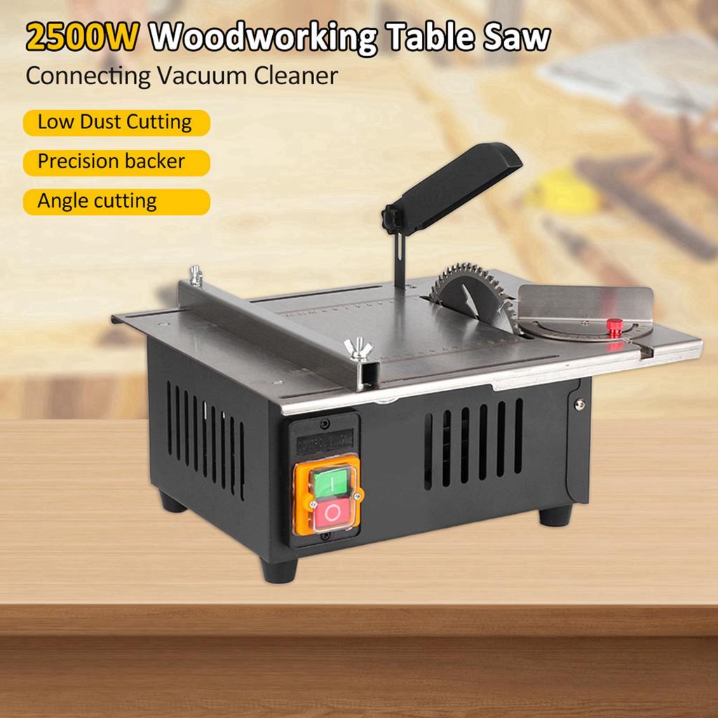 1200W Woodworking Decoration Table Saw Newly Upgraded Stainless Steel Table Top with Angle Ruler and Adjustable Backing