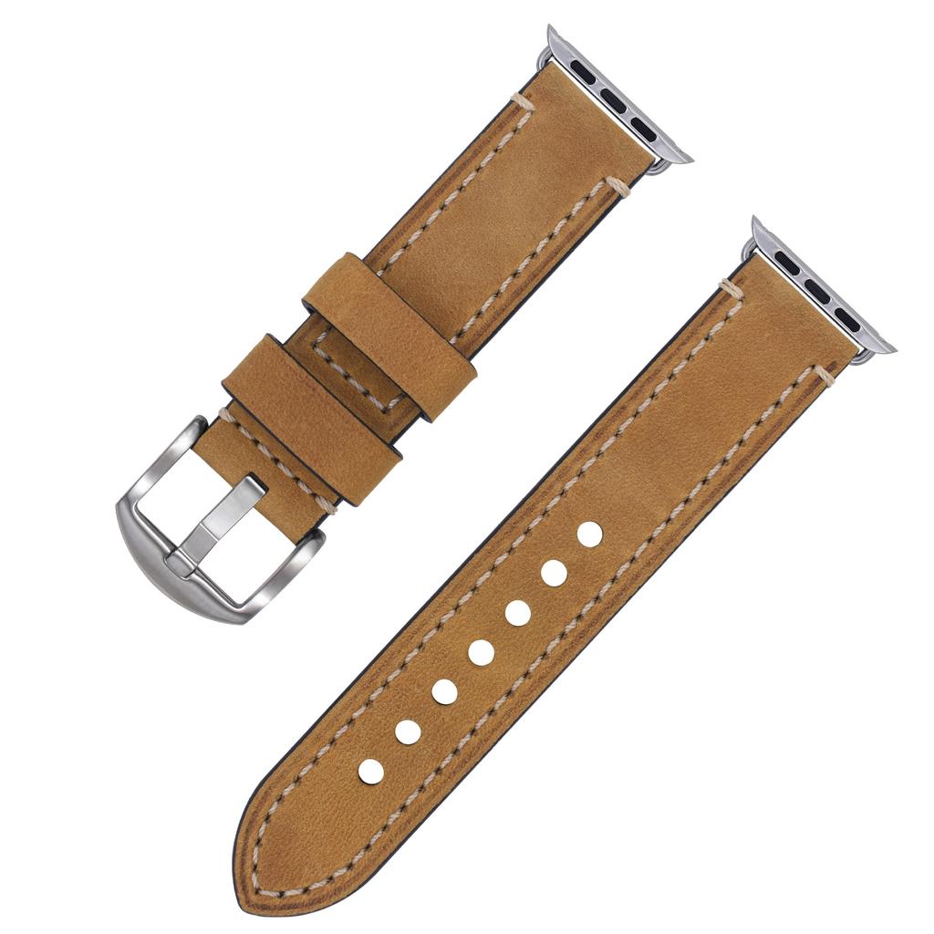 Suitable For Apple S7 Watch Apple Iwatch Strap First Layer Crazy Horse Leather Pin Buckle Watch8 Watch Strap