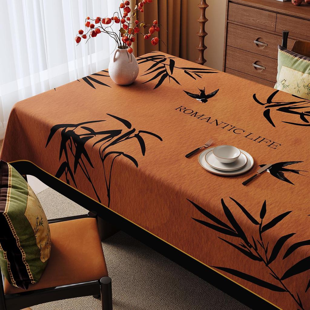 Vintage-Style Waterproof Oil-Proof Tablecloth, Wash-Free Rectangular Cover for Dining and Coffee Tables