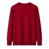 Women's Plus Size Red Wool Cardigan - Autumn/Winter Thick Knit Sweater Coat