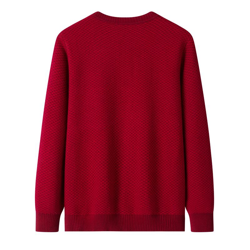 Women's Plus Size Red Wool Cardigan - Autumn/Winter Thick Knit Sweater Coat