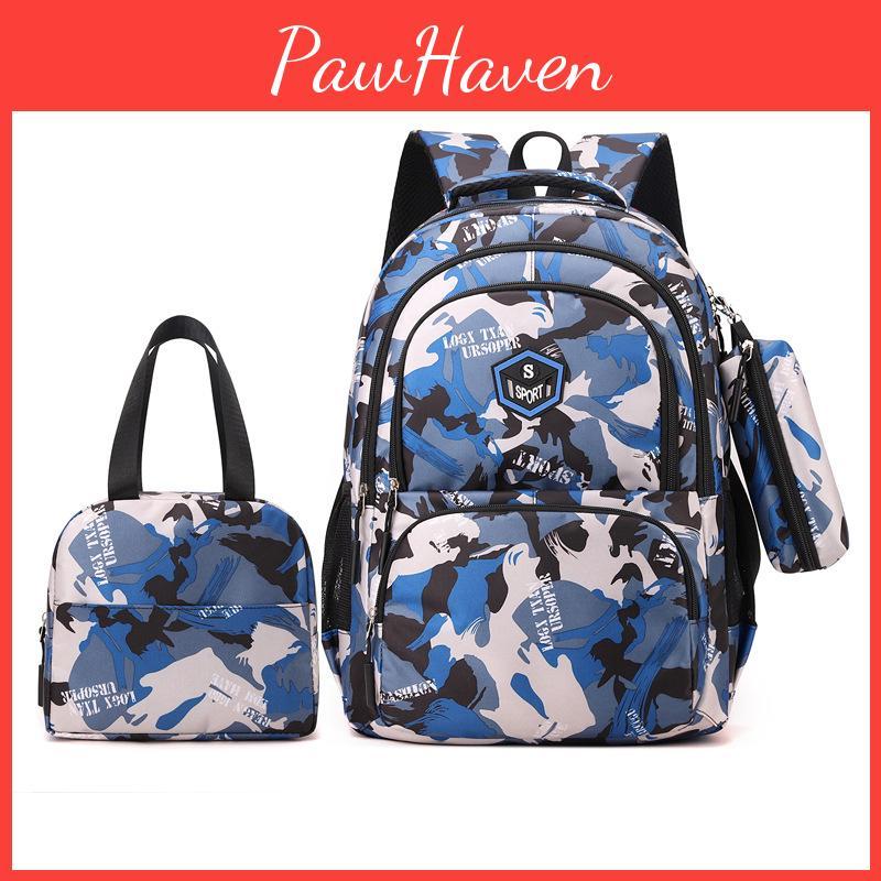 Shoulder Backpack Printed Bag Pencil Case 3 Piece Set Schoolbag Child
