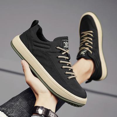 Sports Fashion Board Shoes Spring and Autumn New Breathable Canvas Shoes Casual Men's Korean Single Shoes Student Lace Up Style